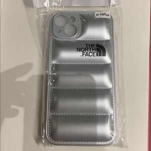 The North Face Metallic Silver iPhone 14 Plus Case